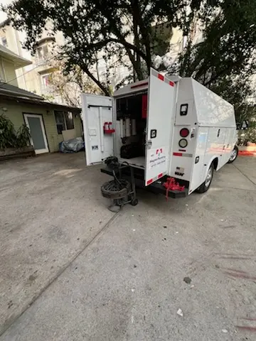 Magnet Plumbing service vehicle on-site for Slab Leak Repair in Cypress